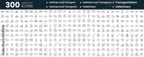 Canvas-taulu Set of 300 thin line icons set