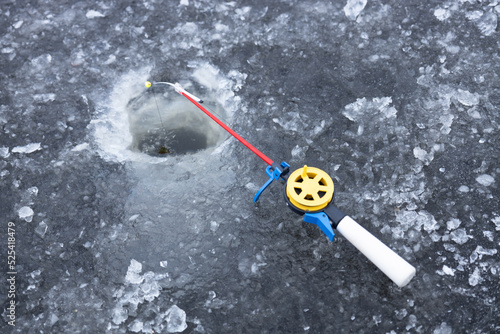 ice fishing, small ice fishing rod, winter hobby