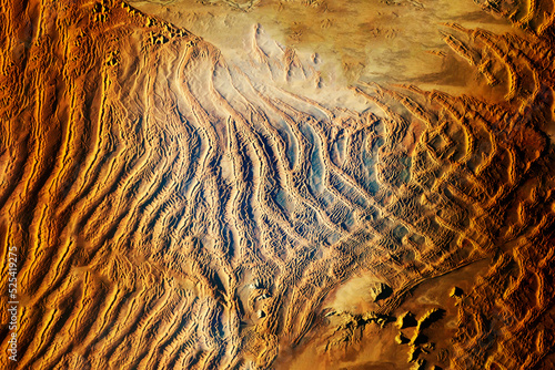 Fototapeta Naklejka Na Ścianę i Meble -  Drought, climate change from space. Elements of this image furnished by NASA
