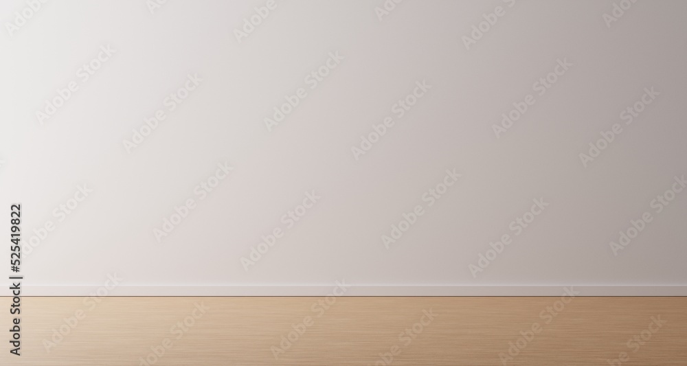 Empty room with a white wall and wood floor. Minimal room background. Empty room with a white wall and wood floor. Minimal room background.