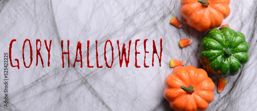 Text GORY HALLOWEEN, pumpki...