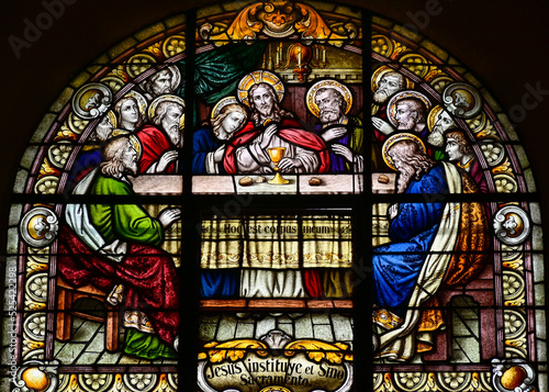 Last supper, stain glass