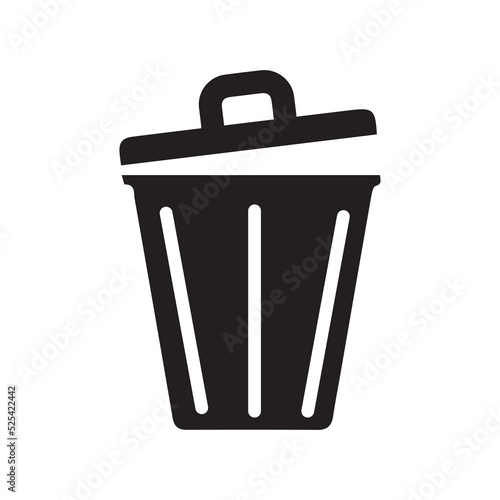 Dumpster rubbish trash icon | Black Vector illustration |