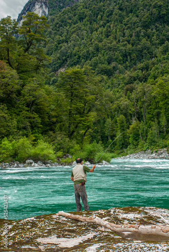 man fishing in Futaleufu
