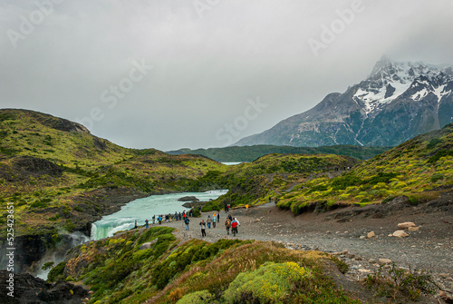 Torres del Paine landscape with big river photo