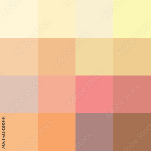 Caucasian skin tones color palette