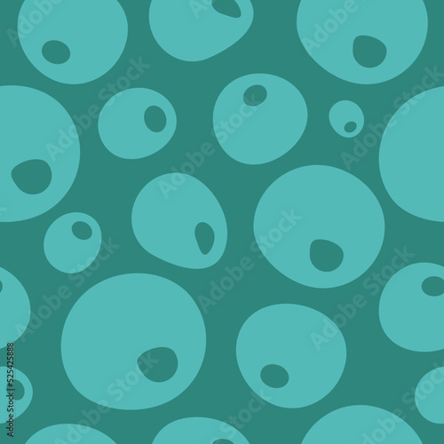 Mint green seamless pattern with bubbles