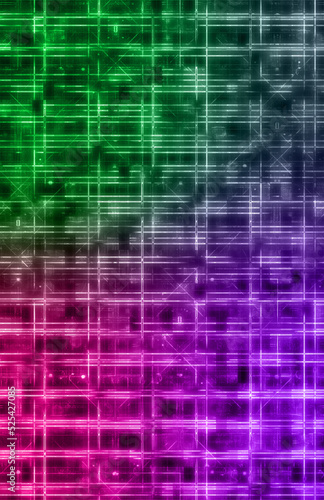 Abstract glitch art grid background image.