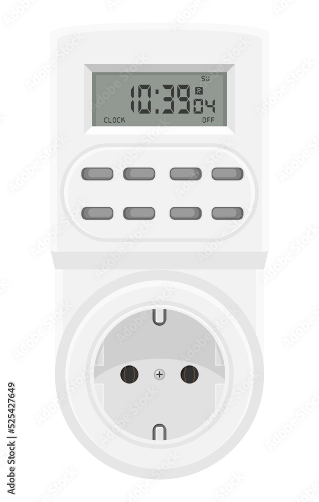 Power socket timer vector illustration.
Vector illustration cartoon flat icon isolated on white background.
Power socket timer vector illustration.
Vector illustration cartoon flat icon isolated on white background.