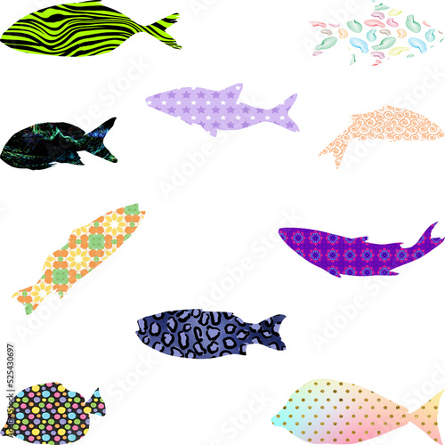 Cute Pattern Fish and Dolphins