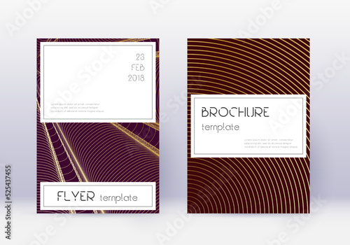 Stylish cover design template set. Gold abstract l