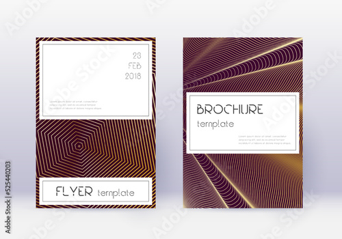 Stylish cover design template set. Gold abstract l