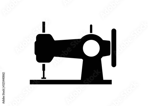 Sewing machine. Simple illustration in black and white.