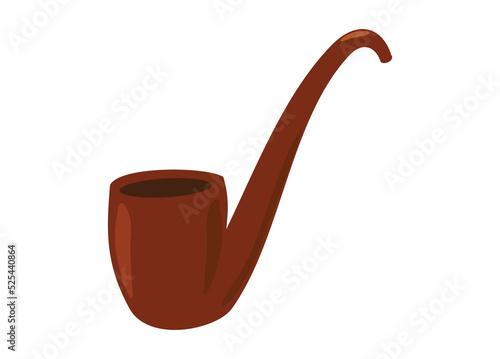 Smoking pipe. Simple flat illustration.