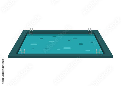 Swimming pool. Simple flat illustration in perspective view.
