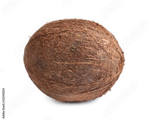Fresh ripe whole coconut isolated on white