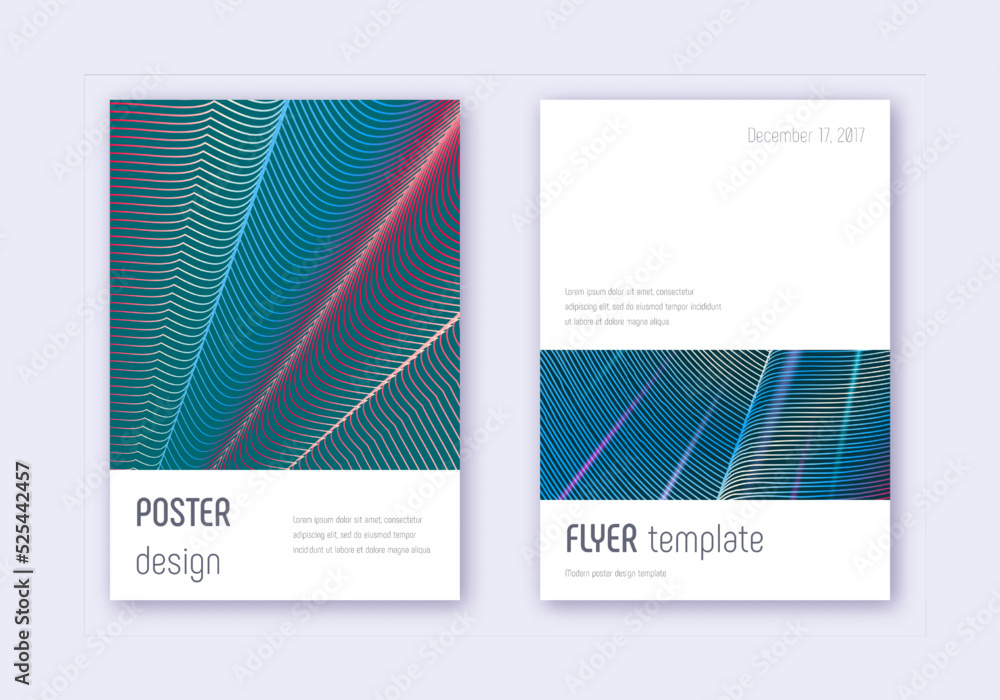 Fototapeta premium Minimalistic cover design template set. Red white