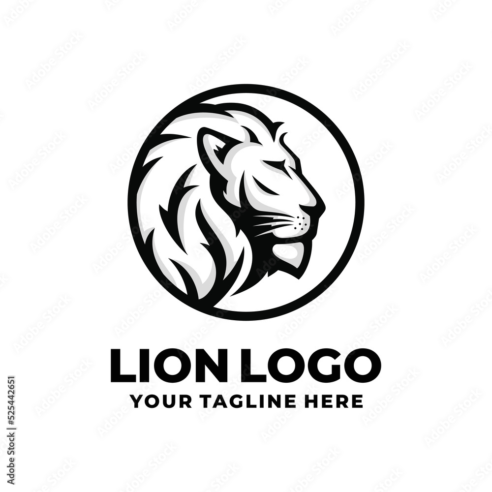 Fototapeta premium Lion face logo design vector