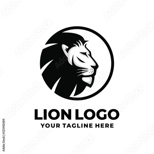 Lion face logo design vector
