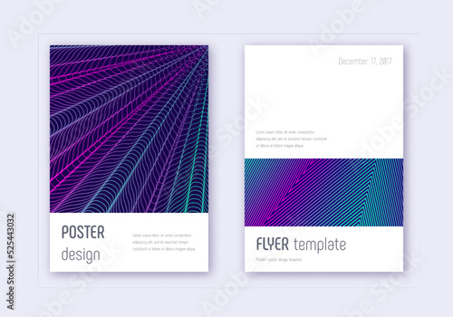 Minimalistic cover design template set. Neon abstr