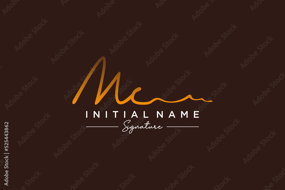 Initial MC signature logo template vector. Hand drawn Calligraphy lettering Vector illustration.
