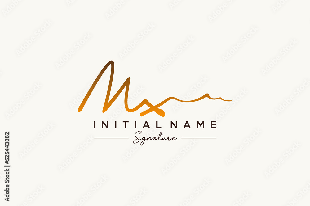 Initial MX signature logo template vector. Hand drawn Calligraphy lettering Vector illustration. Initial MX signature logo template vector. Hand drawn Calligraphy lettering Vector illustration.
