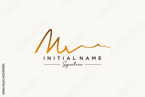 Initial MV signature logo template vector. Hand drawn Calligraphy lettering Vector illustration.