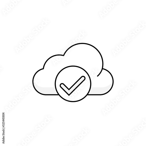 Cloud computing concept clip art. Processing completed or successful.