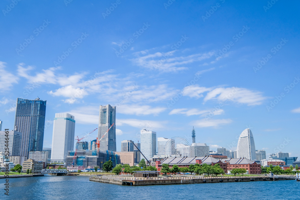 神奈川県横浜市みなとみらいの都市風景