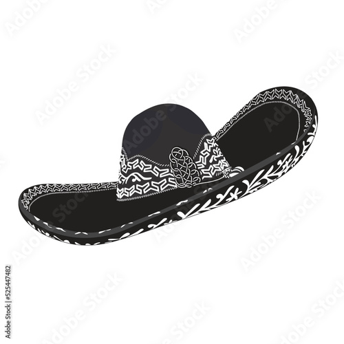 Sombrero de charro negro con bordado