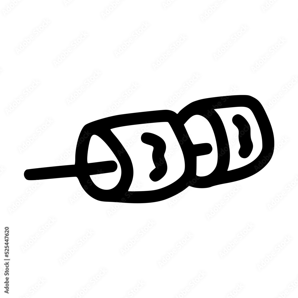 marshmallow stick lineart vector illustration icon design template with