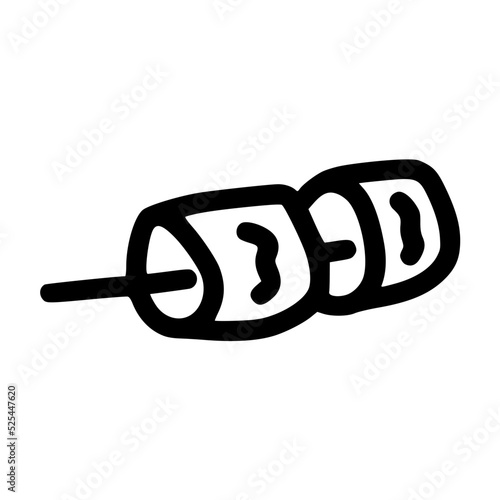 marshmallow stick lineart vector illustration icon design template with doodle hand drawn style