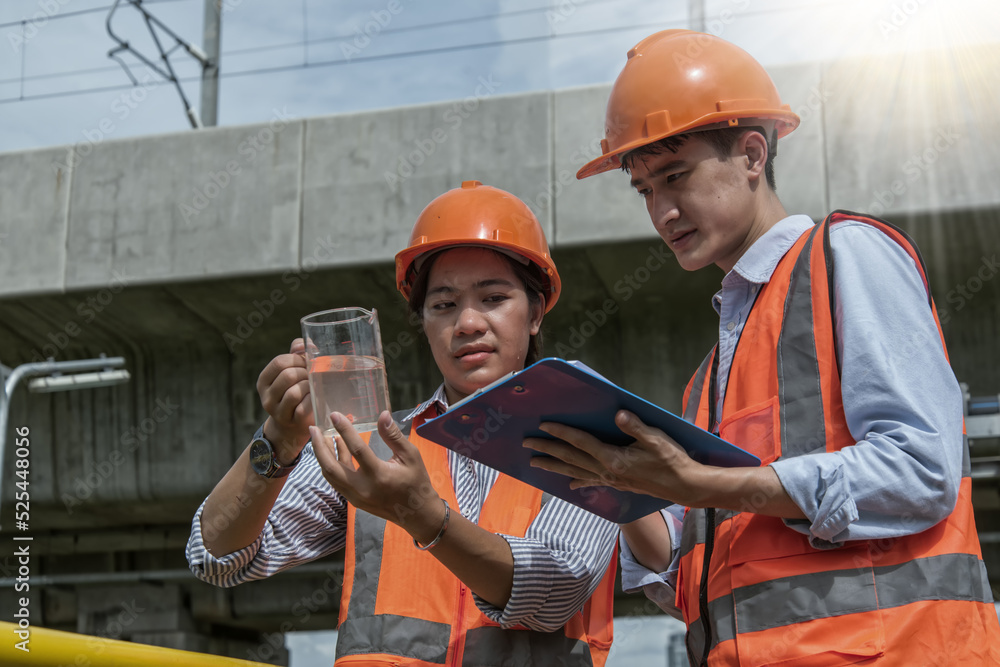 Wastewater treatment concept. Service engineer on waste water Treatment