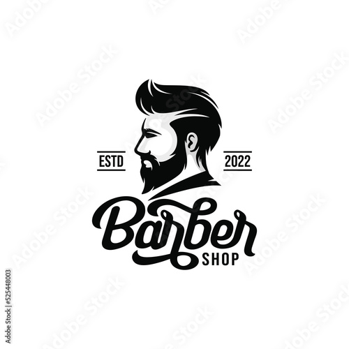 Barbershop logo vector. Salon logo
