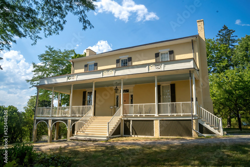 Catskill, NY - USA - Aug 4, 2022 Landscape view of the National Historic Landmark, Cedar Grove. The home and studio of Thomas Cole, the founder of the Hudson River School of American painting.