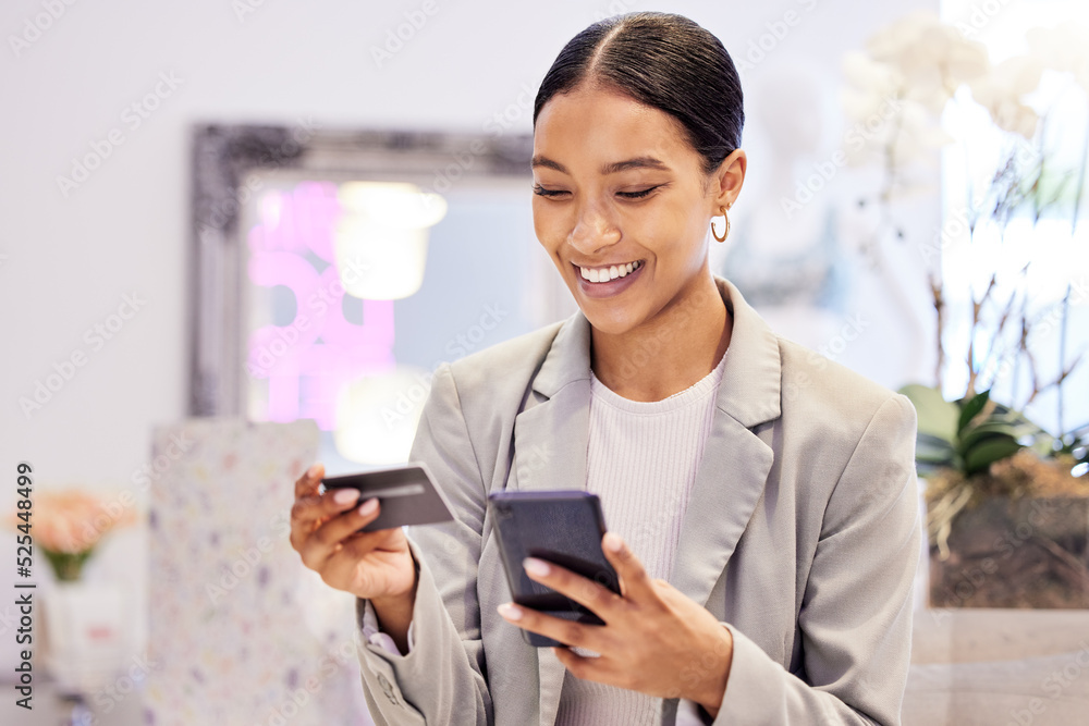 Woman online shopping on phone with ecommerce credit card internet payment method. Female pay bills, buying or making website store purchase. Happy customer check balance on bank digital money app. Woman online shopping on phone with ecommerce credit card internet payment method. Female pay bills, buying or making website store purchase. Happy customer check balance on bank digital money app.