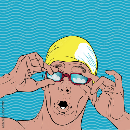 male swimmer with glasses