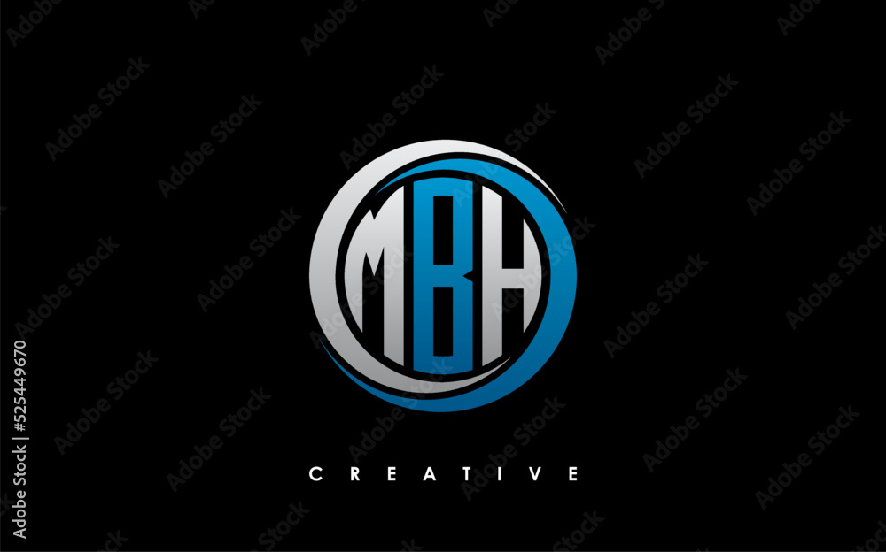 MBH Letter Initial Logo Design Template Vector Illustration