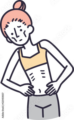 ガリガリな女性　シンプルイラスト