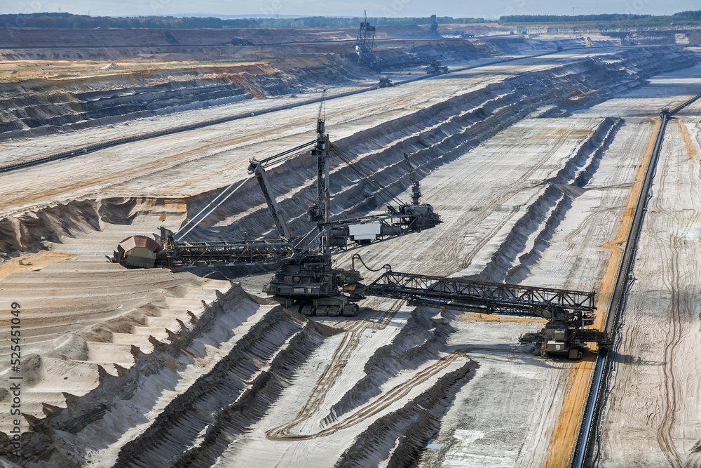 Fototapeta premium Brown coal mining. Large open-pit coal mine in North Rhine–Westphalia