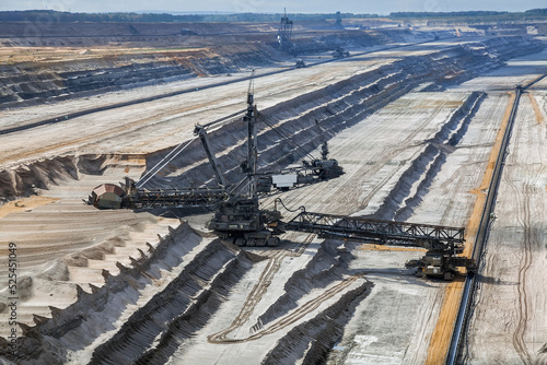  Brown coal mining. Large open-pit coal mine in North Rhine–Westphalia