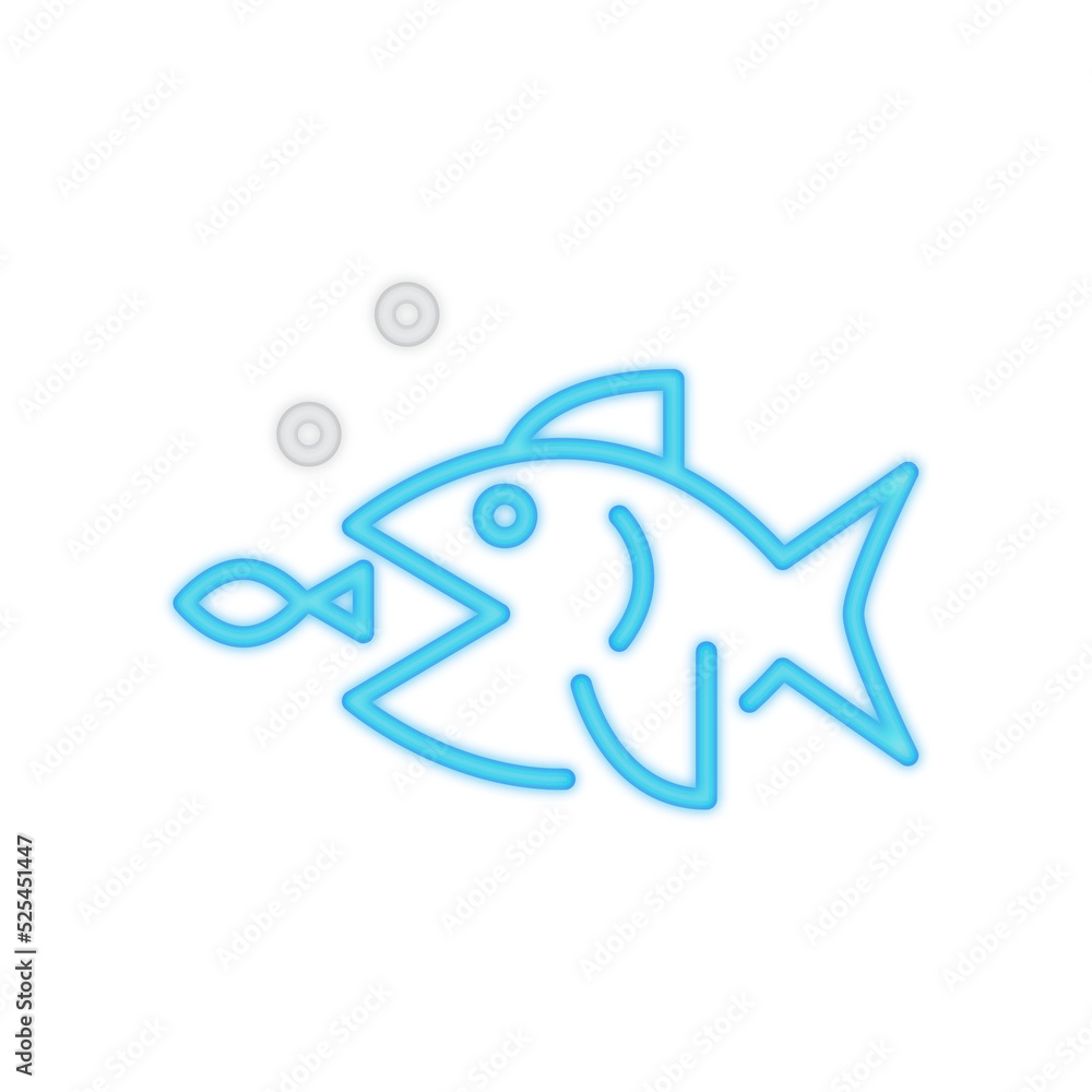 big fish neon icon