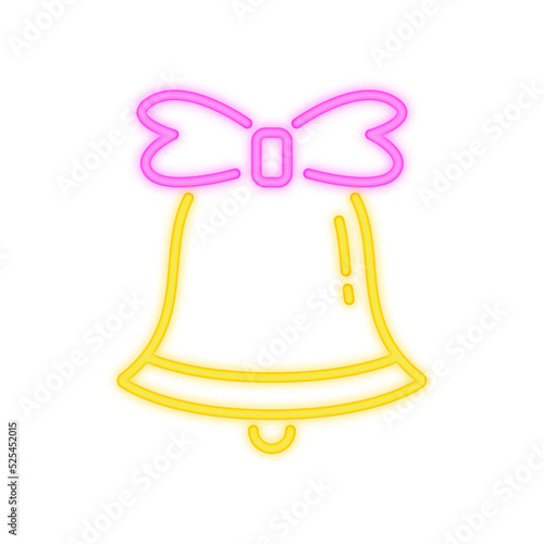 christmas bell neon icon