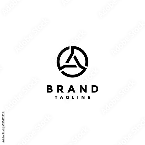 A series of lines to form circles and triangles. Rotating line form triangle inside circle. Series of Triangles and Circles Logo Design.