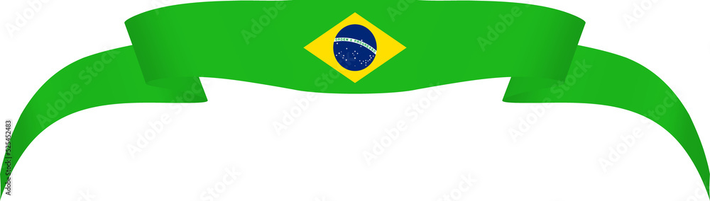 Fototapeta premium Brazil flag ribbon decoration for independence day