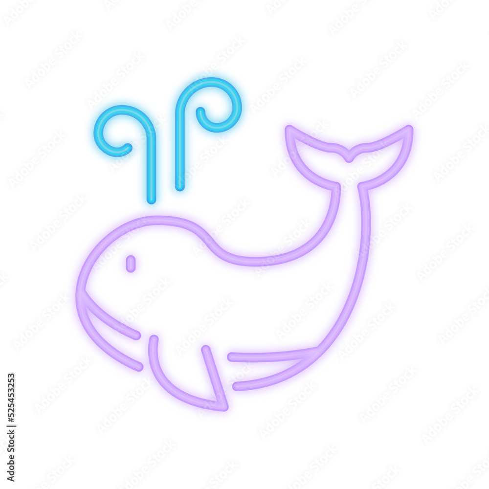 Fototapeta premium whale neon icon