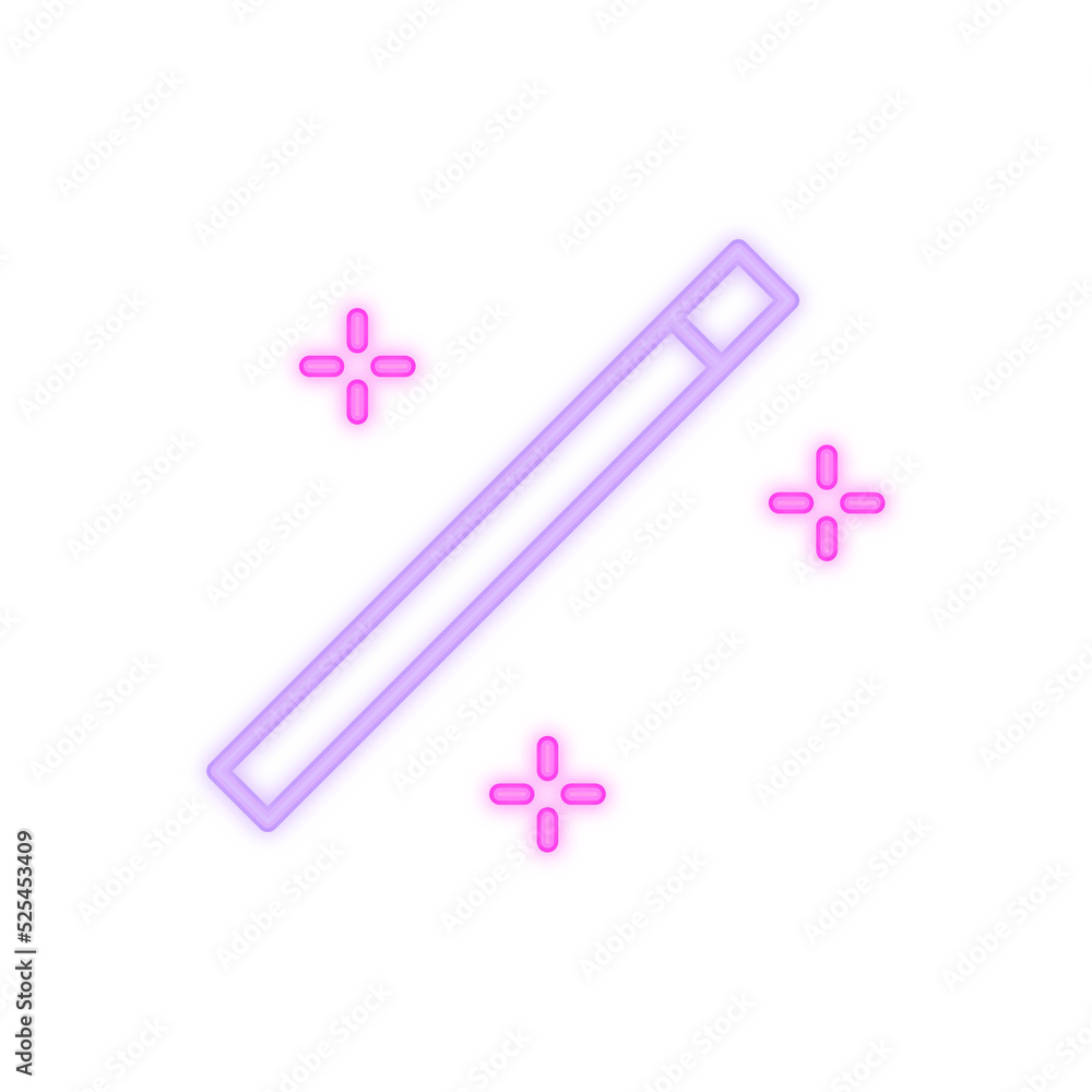 magic wand tool neon icon magic wand tool neon icon