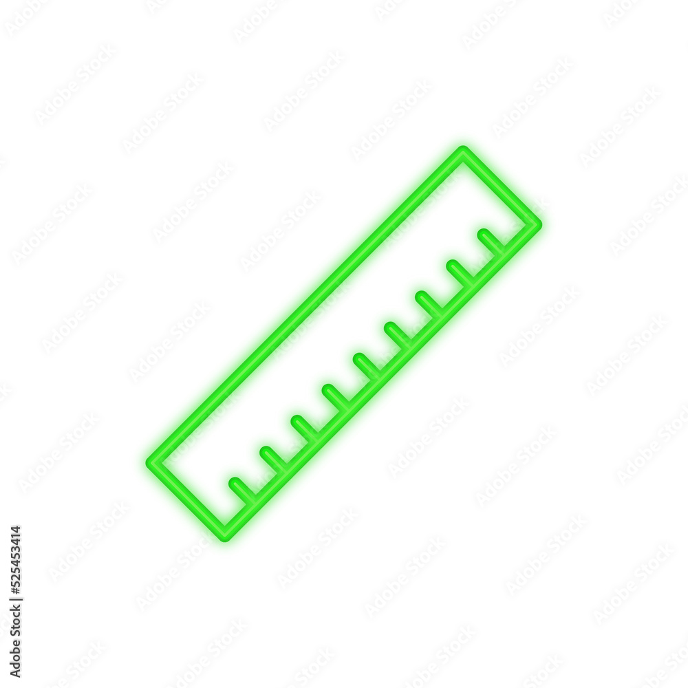 ruler tool neon icon ruler tool neon icon