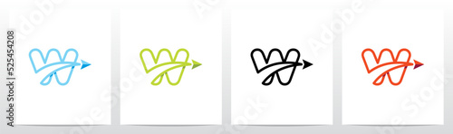 Arrow With Swoosh Lines From Letter Logo Design W
