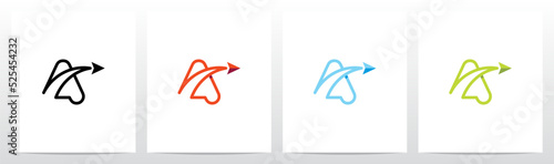 Arrow With Swoosh Lines From Letter Logo Design A